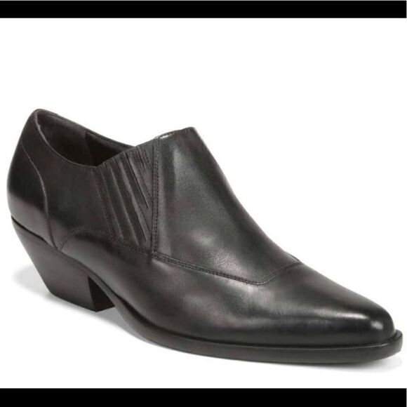 Vince Shoes - Vince Eagan Black Leather Western Cowboy Bootie